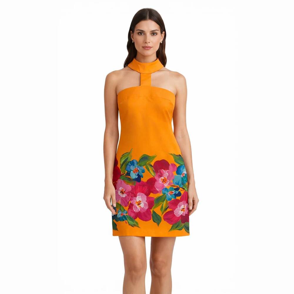 NEW MAISON ZOULIAS mia dress in orange floral